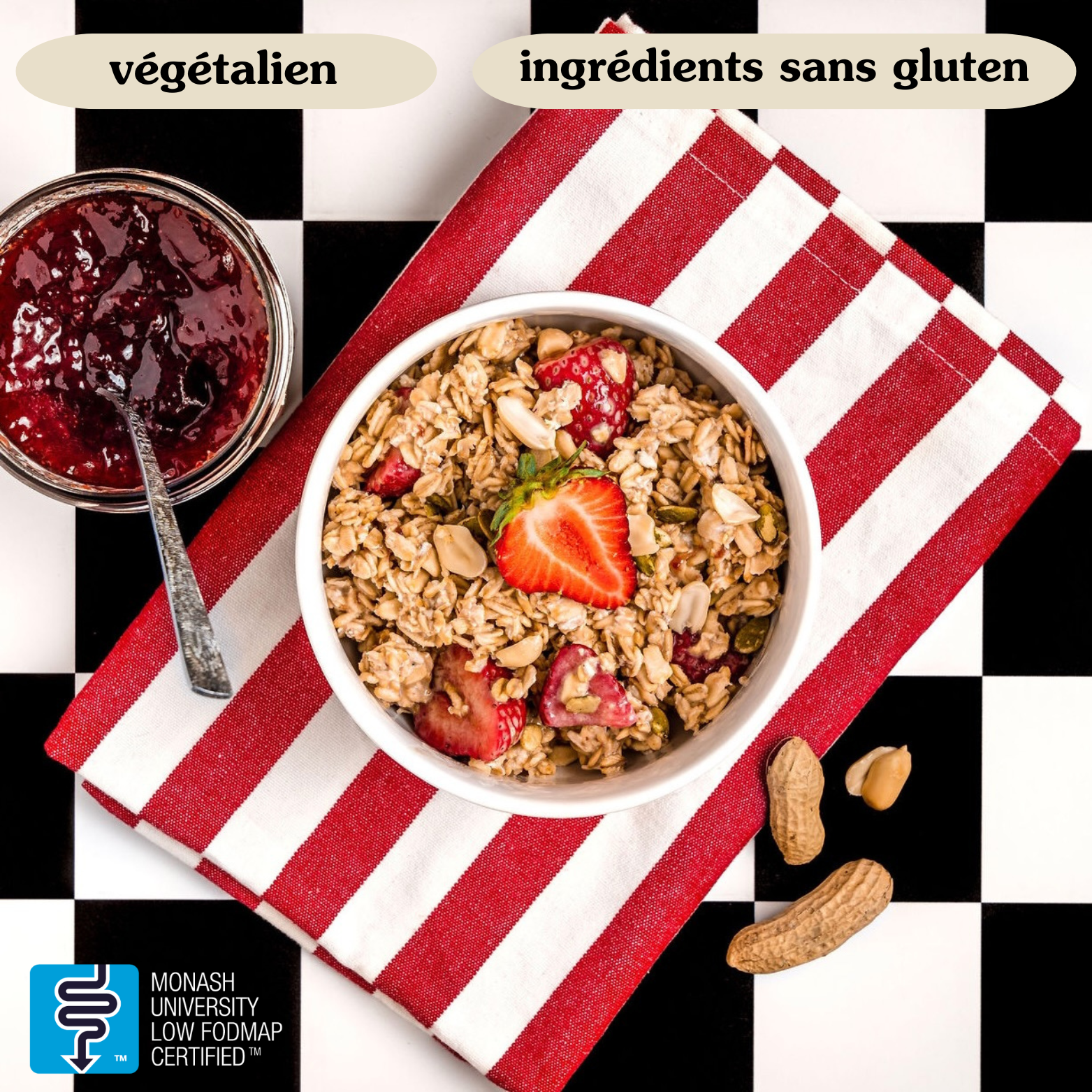 Peanut Butter & Jelly Oat Bowl / Bol de gruau au beurre d'arachide et à la gelée